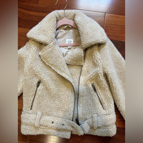 Gap Kids Teddy Sherpa Moto Biker Jacket, size S. - Picture 4 of 8
